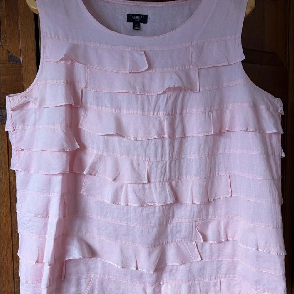 Talbots Light Pink Ruffle Blouse